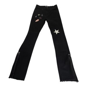 Stylish Black Flare Jeans with Star Embellishments